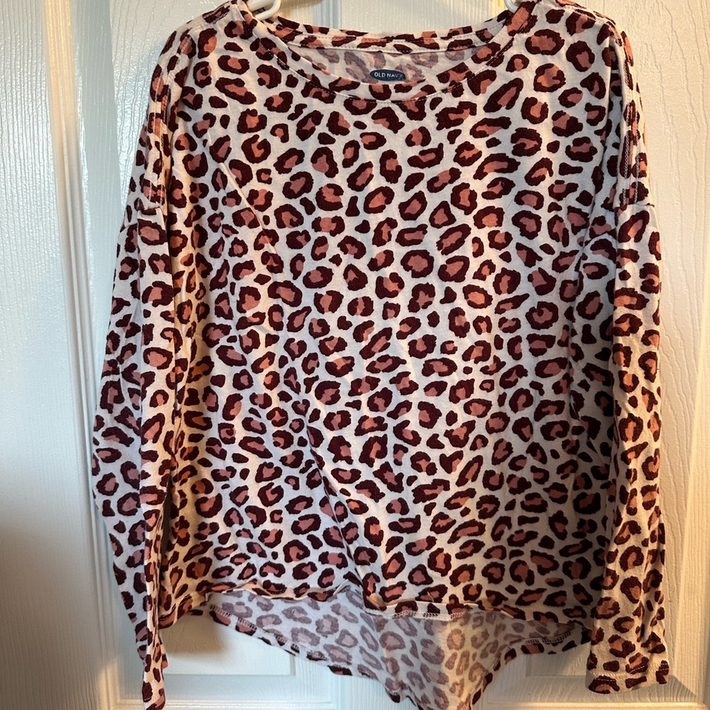Old Navy Animal Print Top - Brown and Cream